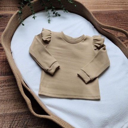Longsleeve Rib donker beige