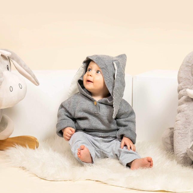 Bunny trui grijs - Twinnies babyshop