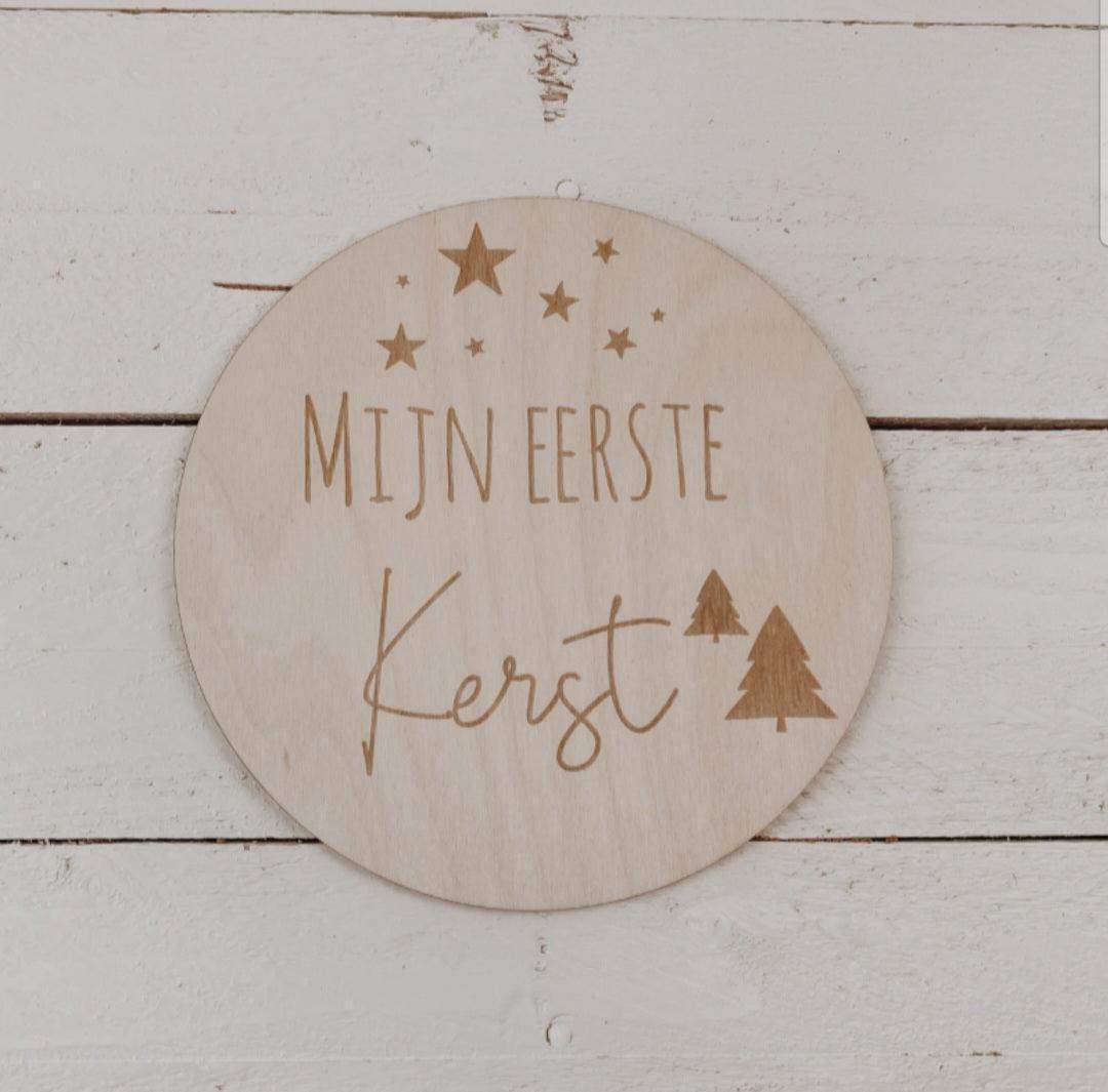 Houten mijlpaal | Mijn eerste kerst
