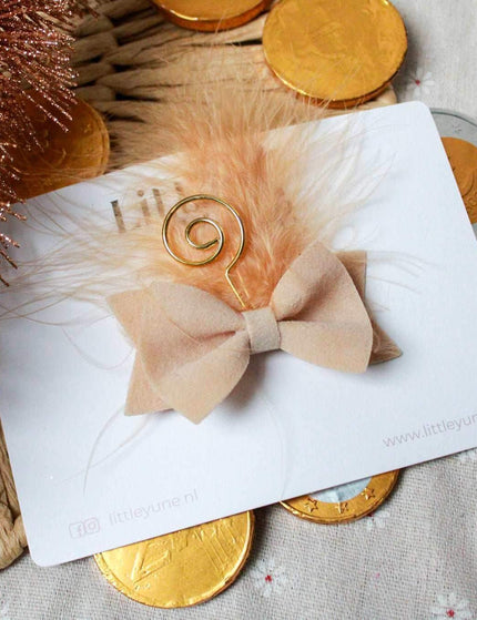 Sinterklaas haarstrik beige suède