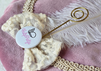 Luxe pietenmuts | Velvet pink | strik