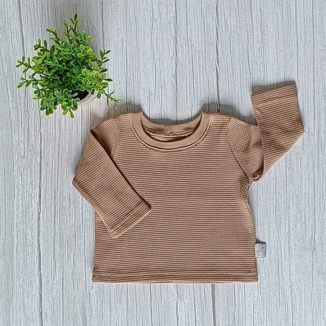 Longsleeve wafeljersey | cacao