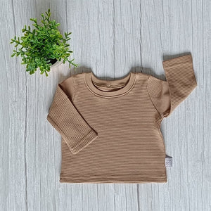 Longsleeve wafeljersey | cacao