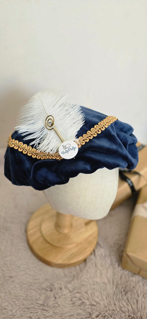 Luxe pietenmuts | Blauw | sint staf