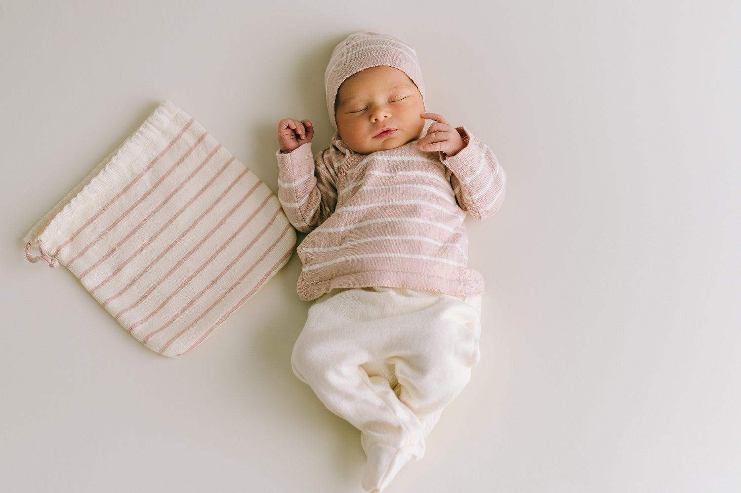 Newborn geboorteset roze gestreept | 0-3 maanden