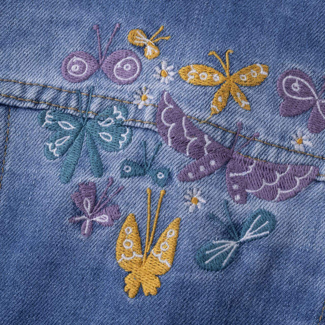 Denim jacket ruffle
