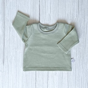 Longsleeve wafeljersey | dusty groen