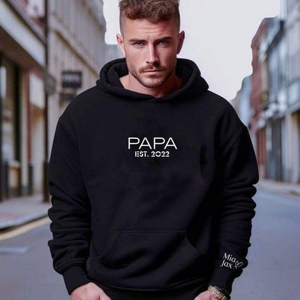 Papa hoodie | papa est 20xx