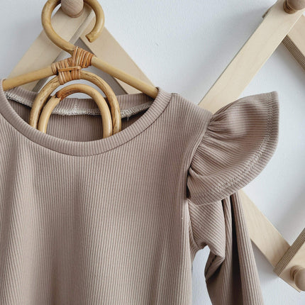 Longsleeve Rib donker beige