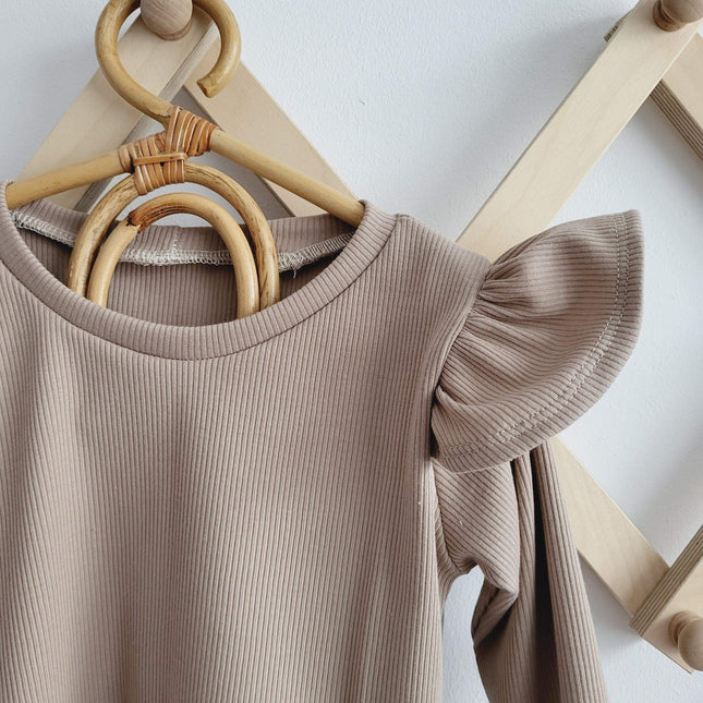 Longsleeve Rib donker beige