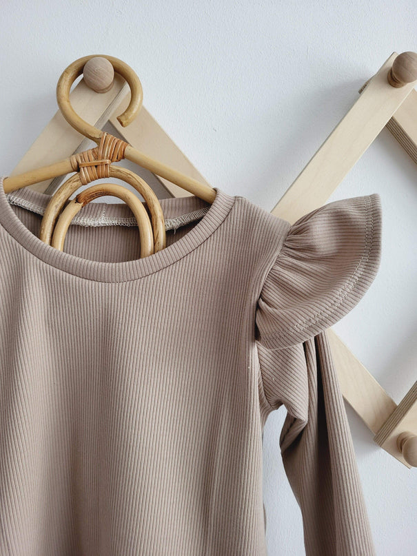 Longsleeve Rib donker beige