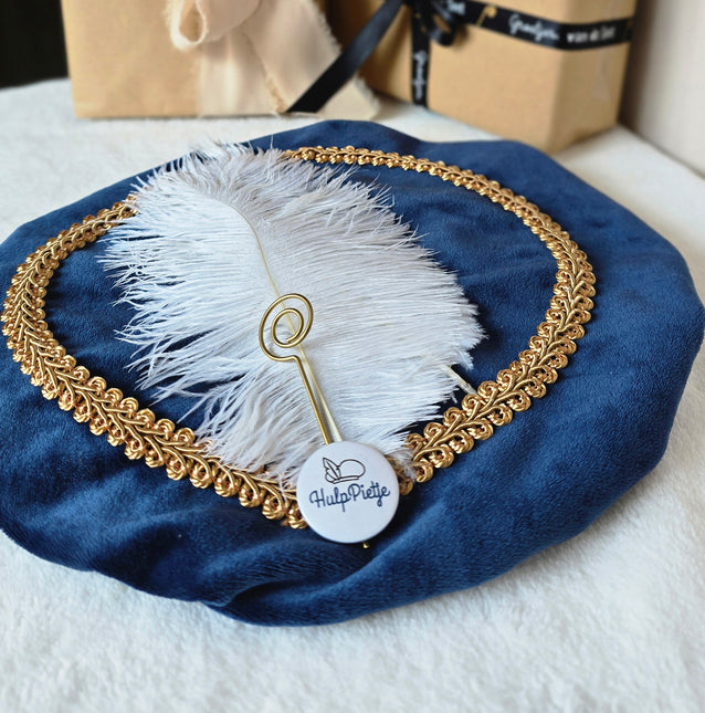 Luxe pietenmuts | Blauw | sint staf