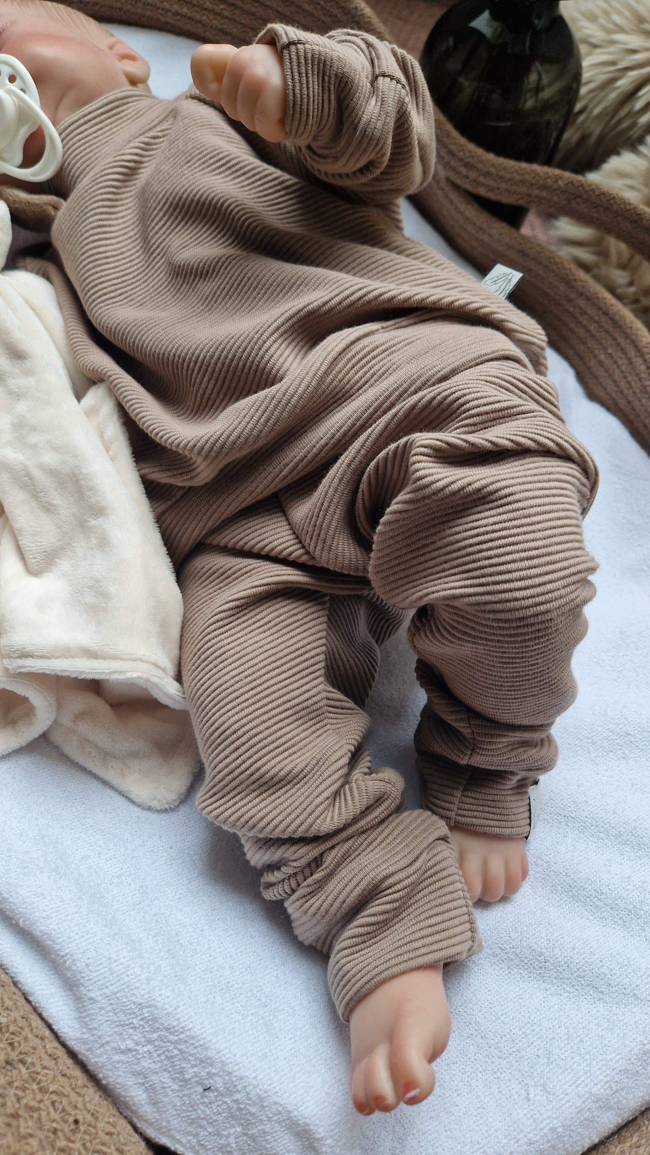 Broekje rib taupe
