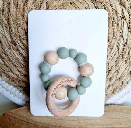 Bijtring met siliconen kralen - Twinnies babyshop